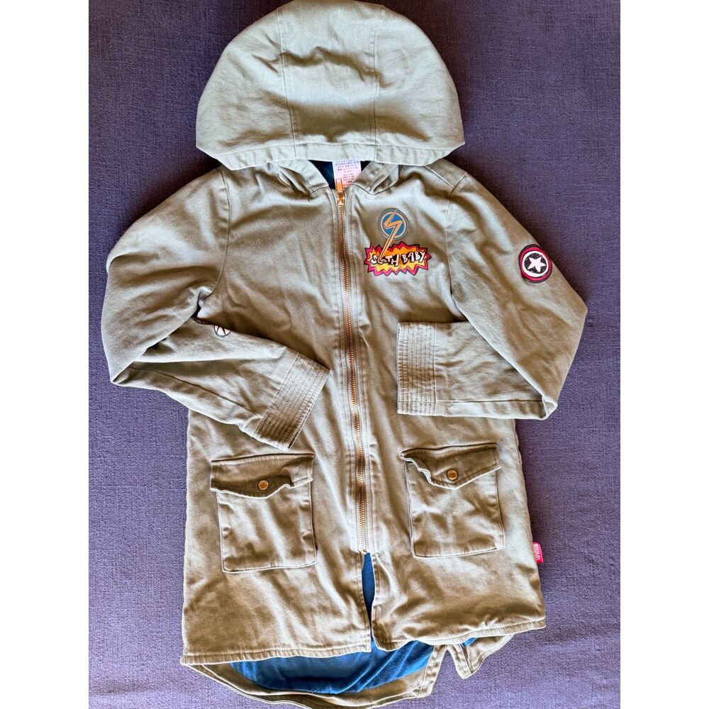 Disney Marvel Ms Kamala Khan Olive Green Hooded Jacket Size 9/10